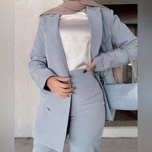 Blue suit co ord Blazer and matching pants set